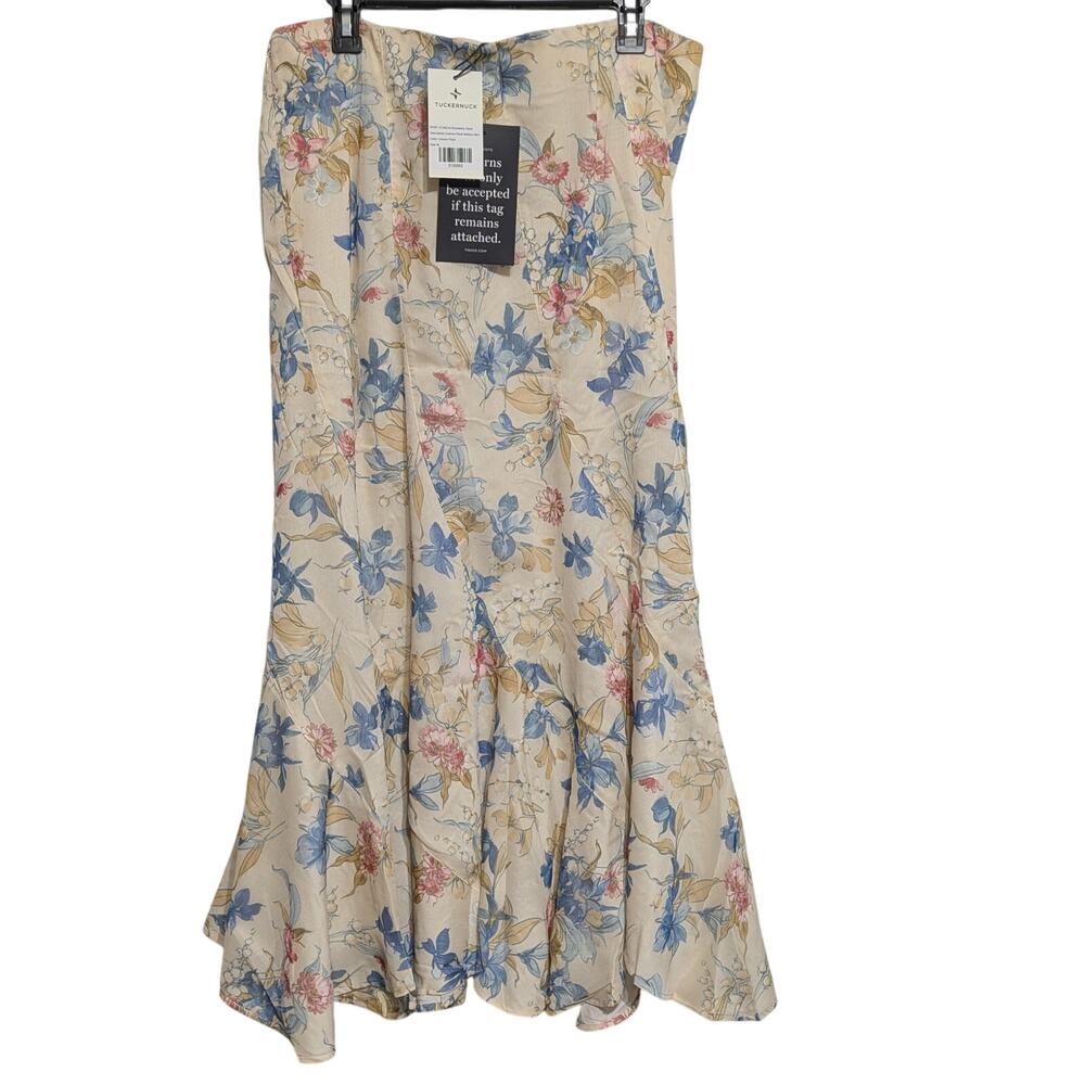 Tuckernuck Floral Mallory Maxi Skirt XL Flowy Flared Chiffon Summer Resort Wear - Picture 8 of 14